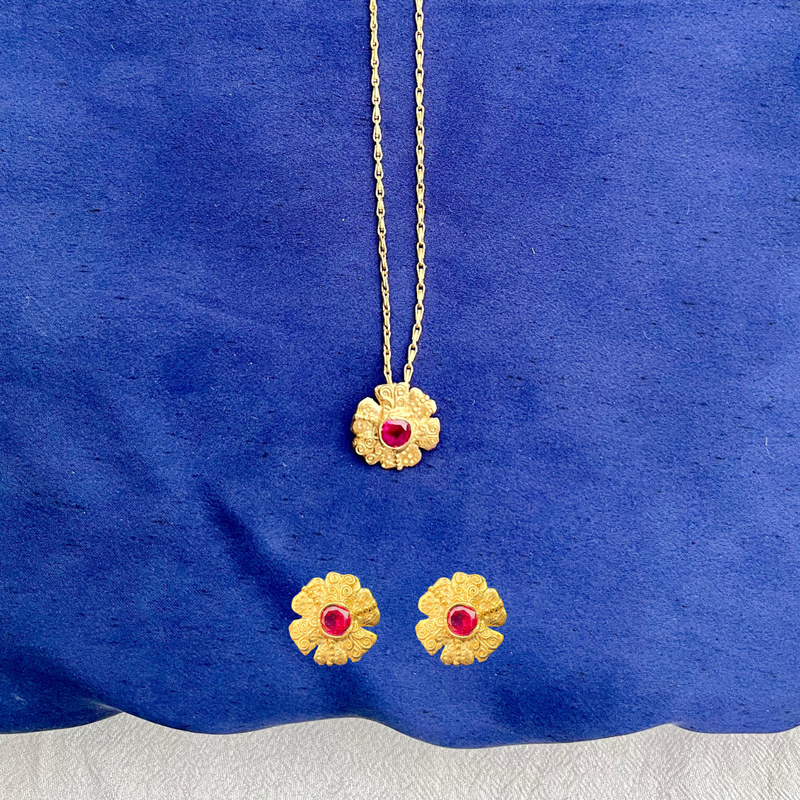 Flower Offering Studs & Pendant